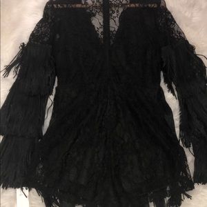 Black laced romper